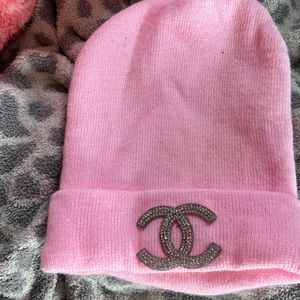 pink chanel beanie